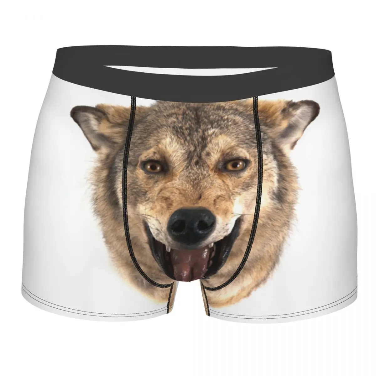 Men Boxer Briefs Shorts Panties Wolf Head Soft Underwear Homme Humor S-XXL Underpants