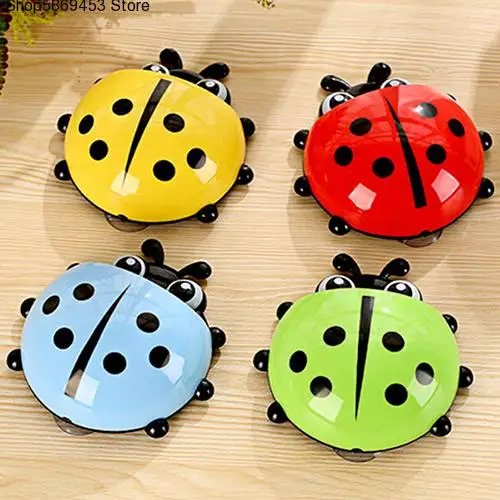 Cute Ladybird Beetle Toothbrush Toothpaste Holder Storage Rack Bathroom Shelves