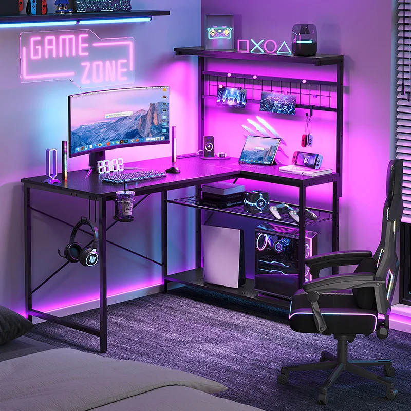Computer desk household bedroom L-shaped double desk corner type