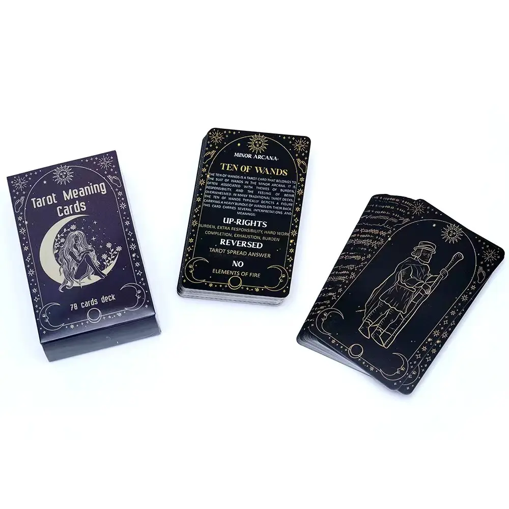 Meaning Tarot Cards Fortune Telling Divination Card English Version 78 Cards Deck Beginner Learning Deck for Board Playing Games