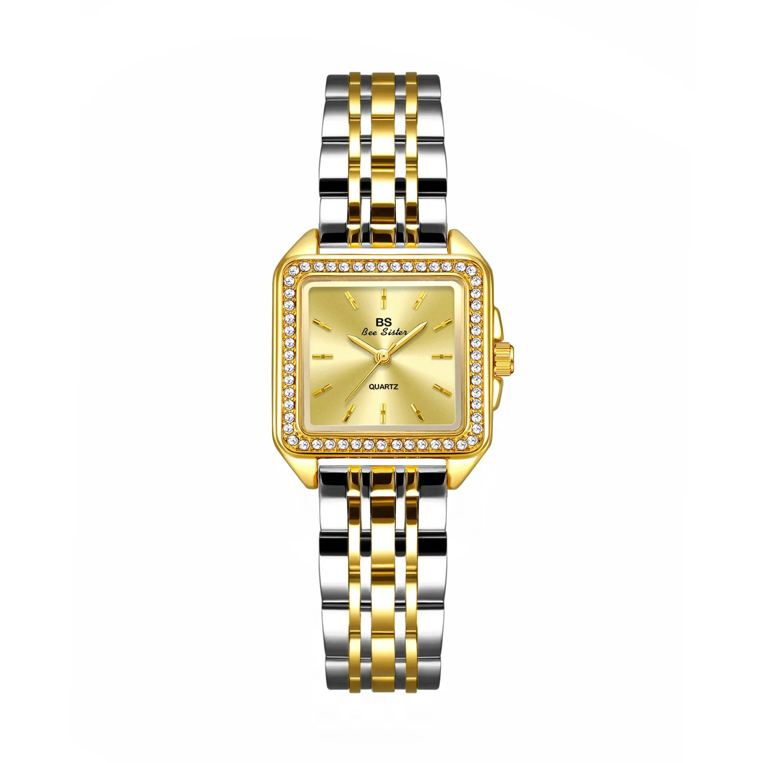 UTHAI Watch Women Authentic Light Luxury Brand Simple Elegance Gold Square Wristwatch Steel Band Ladies Fashion Quartz Watches