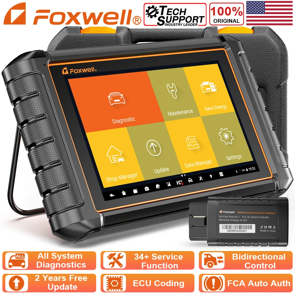 FOXWELL NT909 OBD2 Bidirectional Scan Tool ECU Coding All System Car Diagnostic Tools CANFD AutoAuth Automotive Scanner