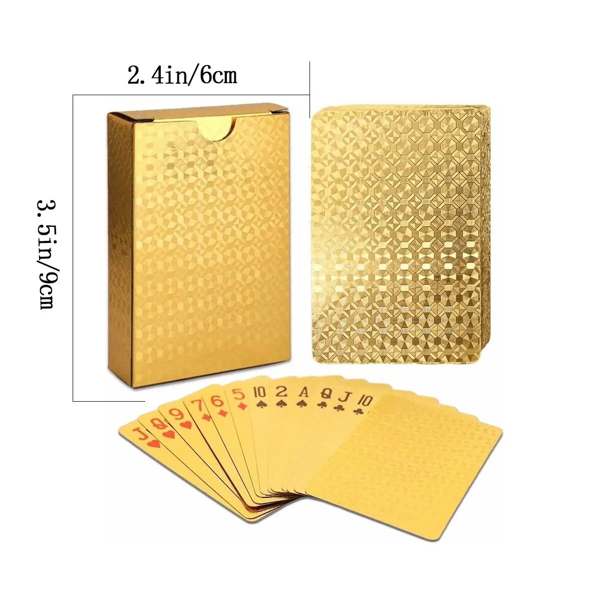 1pc PVC Playing Cards, Waterproof High Definition Playing Cards, Gold, Black, Washable, for Parties and Games