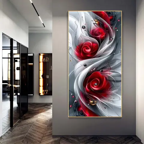 판타지 라인 꽃 다이아몬드 페인팅 다이아몬드 모자이크 5D Diy 크로스 스티치 키트 전체 라인 석 대형 다이아몬드 아트 홈 장식