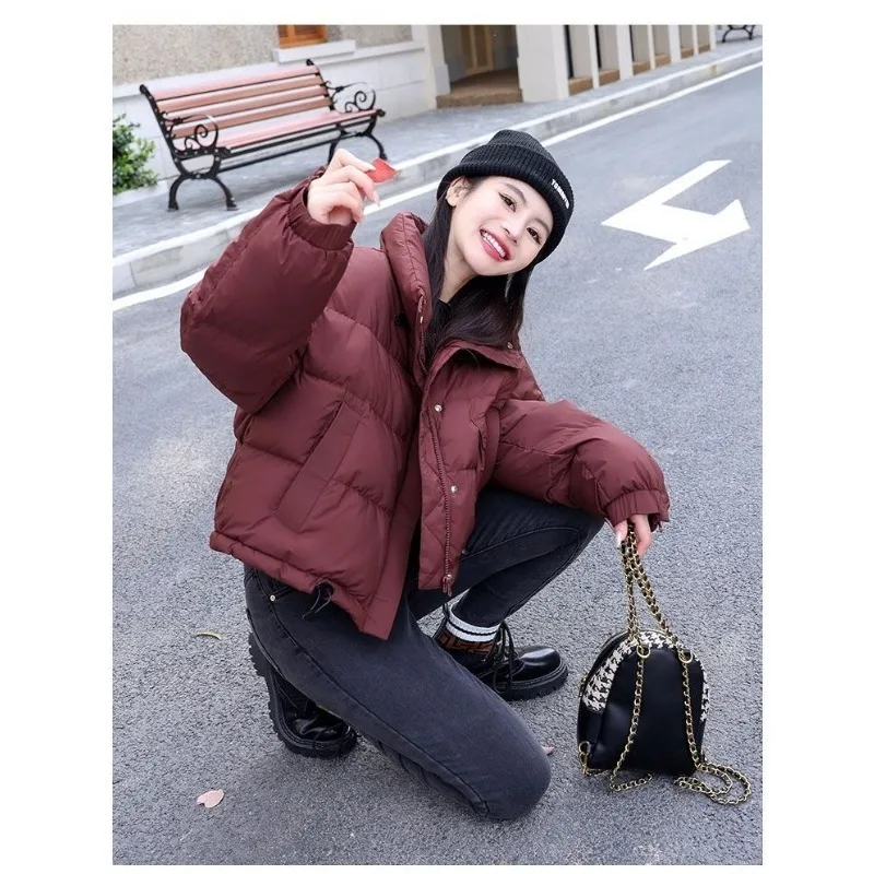 Wintertime New Style Fashion Warm Padded Jacket Female All-match Waist in Look Slimmer Thickening Type Short Style Bread Jacket