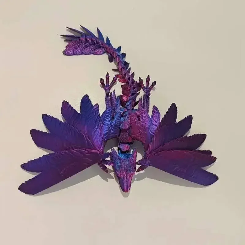 

Handmade New 3d Printing Dragon Joint Feather Wing Dragon Model Landscape Architecture Dinosaur Creative Toy Boy's Birthday Gift