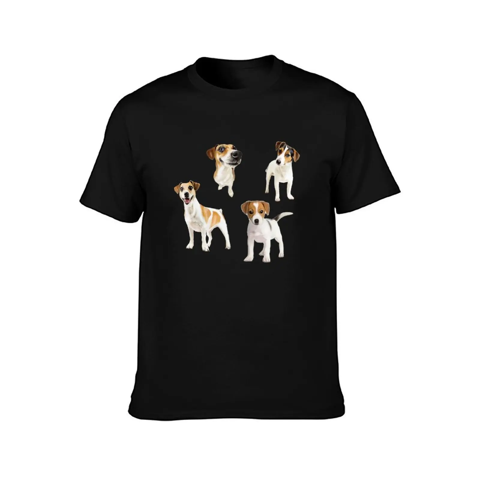 Jack Russell Terrier dogs T-Shirt, Summer Casual Cotton Tee, Oversized Streetwear Tops, Vintage Graphic Print, Unisex Men Women