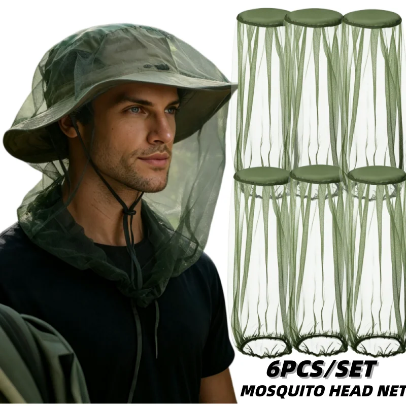 Fishing Anti Mosquito Insect Hat Fishing Hat Bug Mesh Head Net Face Protector Camping Sunshade Hats Outdoor Travel Camping