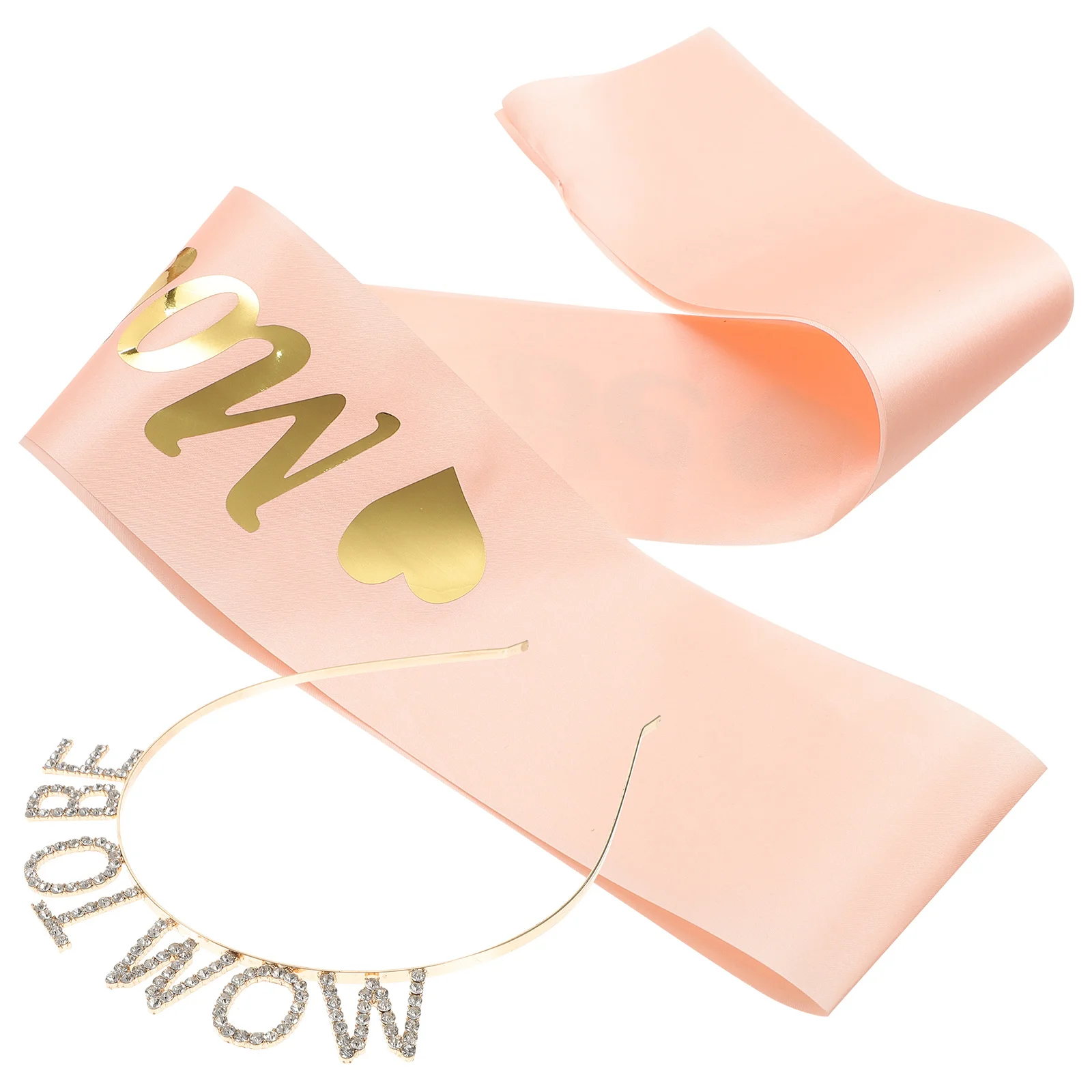 

1Set Mom to Be Sash Headband Baby Shower Sash Set Pregnancy Photo Props Stylish Mommy to Be Hair Hoop Maternity Supplies