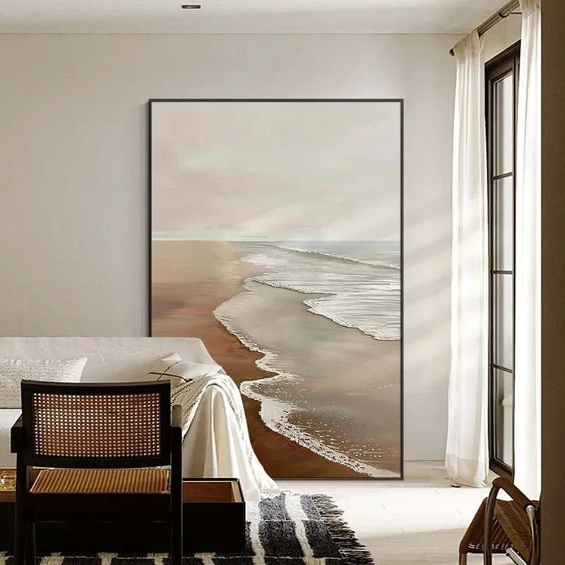 for Wabi Sand Wind Texture Painting Advanced Sense Medieval Living Room Sofa Background Wall Hanging Painting Floor Painting