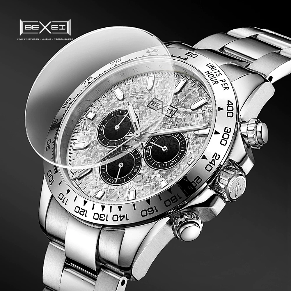 BEXEI  Men Sports Quartz Watches Mens Business Watches VK63 Top Brand Luxury Watch Men Chronograph Watch for Men
