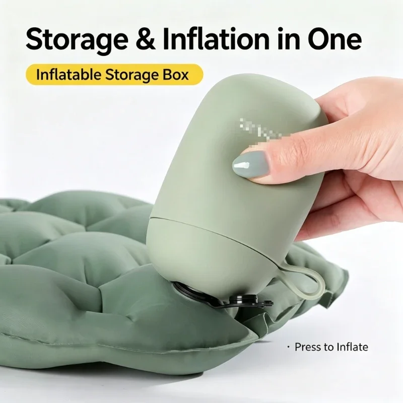 Portable Inflatable Mats Foldable Travel Moisture-proof Pads After Inflation 37x26cm Single Person Thick All-season Seat Cushion