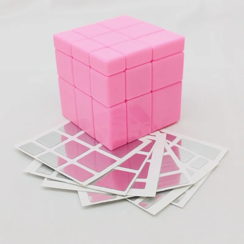 [Wisdom] 3x3  Magic Cube Puzzle Smooth Irregular-shaped Mirro 3x3x3 Cube Base Sticker DIY Children's Educational Toy Gift