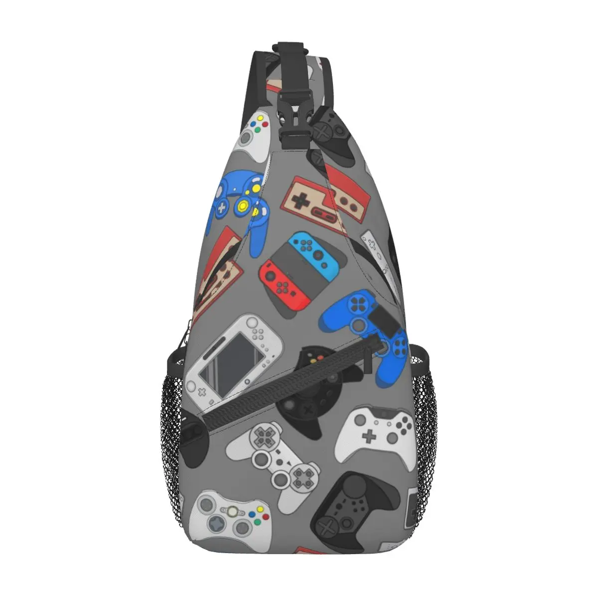 Mochila con controlador de videojuegos para hombre y mujer, bandolera de pecho, hombro, viaje, senderismo, consola de día, Gamepad