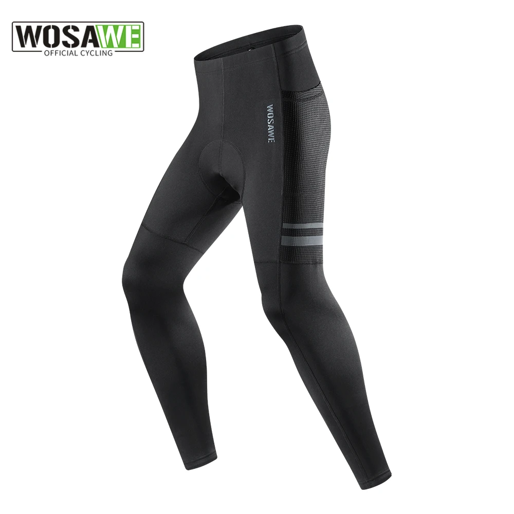 

WOSAWE Keep Warm Cycling Trousers Winter Thermal Mountain Bike Pants Bicycle Tights 5D Gel Pad Men's Cycling Pants