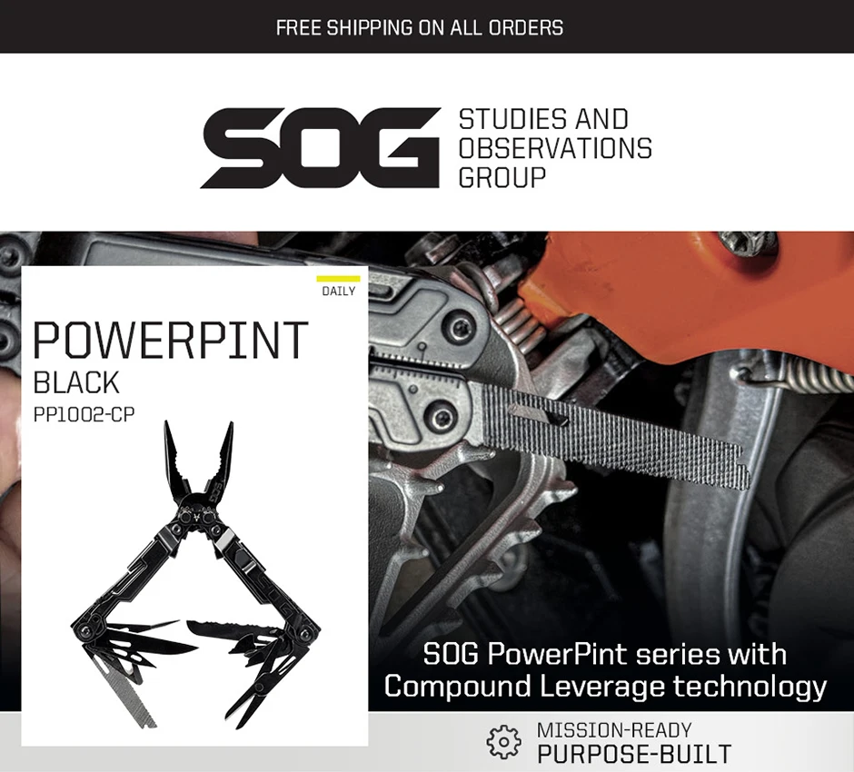 SOG 18 in 1 PowerPint Multitool Zange Klappmesser EDC Tragbares Multifunktionales Handwerkzeug für Camping, Angeln, Überleben und Reparaturen – Detail 1