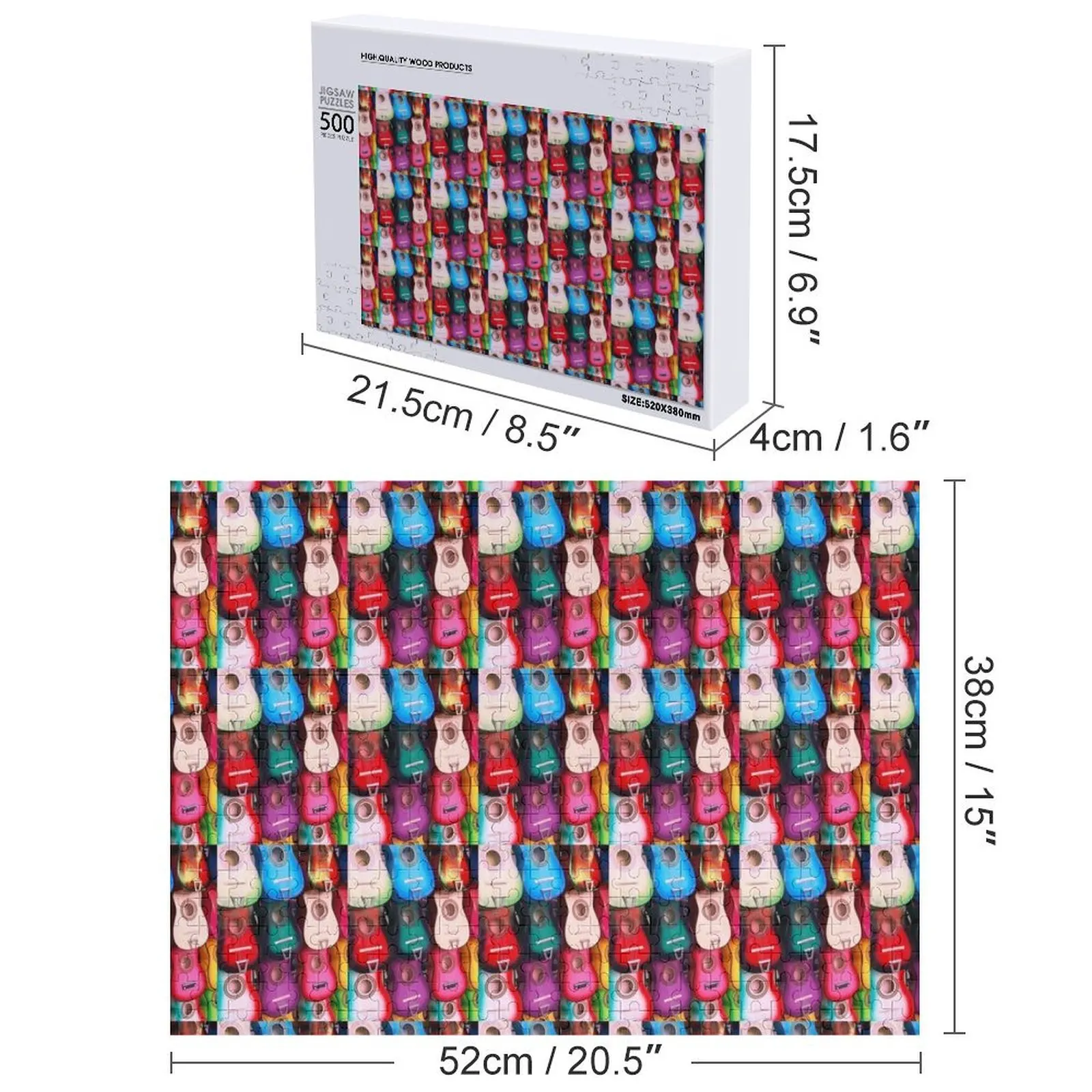 Ukelele kleuren puzzel aangepaste aangepaste houten cadeau puzzel aangepaste puzzel