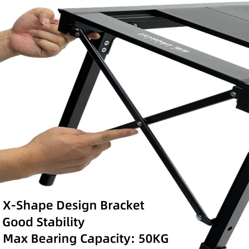 Tryhomy-Table élévatrice de camping en alliage d\'aluminium IGT, poignées de barbecue amovibles, table multifonctionnelle, table de pique-nique
