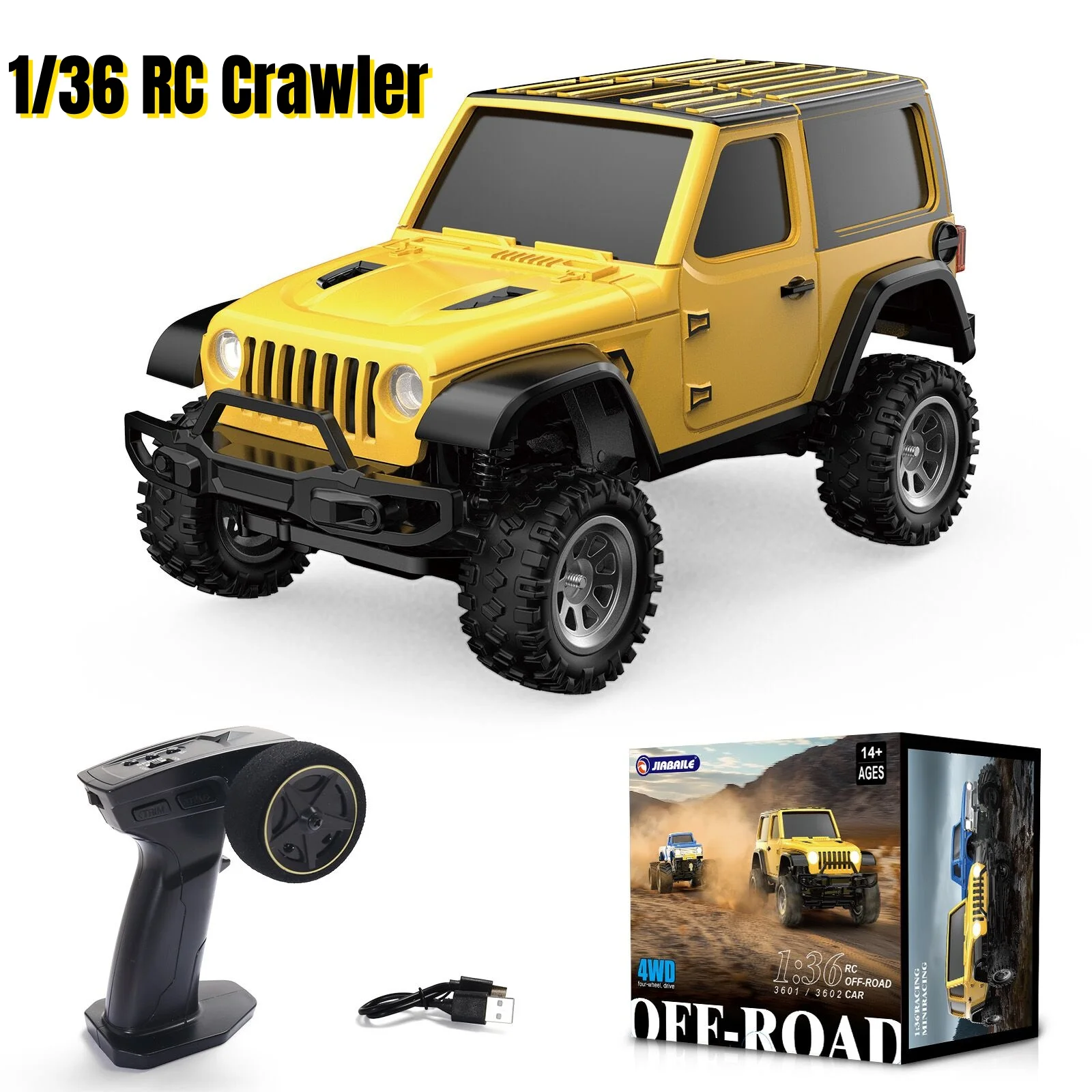 

New RC Crawler 1/36 Remote Control Crawler 4WD Off-Road Vehicle Lights 2.4Ghz Toy Model Birthday Gifts