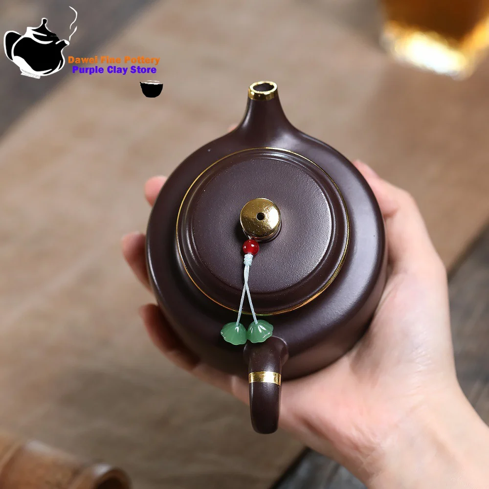 Teiera in argilla viola Yixing, minerale originale, argilla viola a cento maglie, campana tedesca, set da tè Kung Fu, teiera cinese, vaso salutare