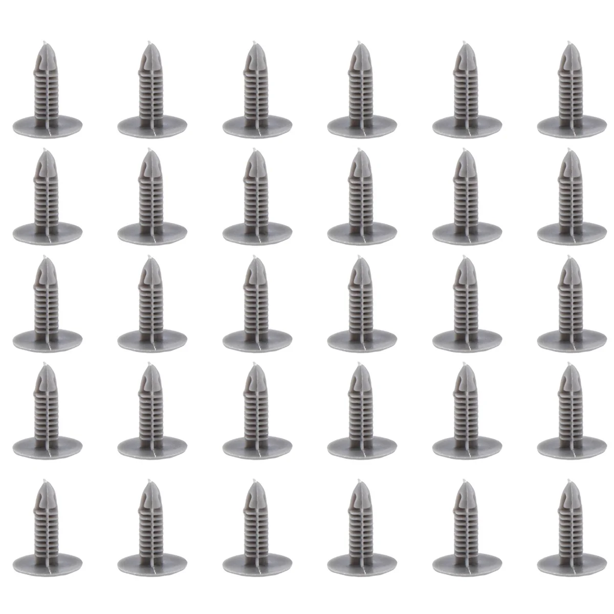 

30 Pieces Plastic fastening screws Gray Flange Fender Bumpers Clips For 6mm x 6.7mm