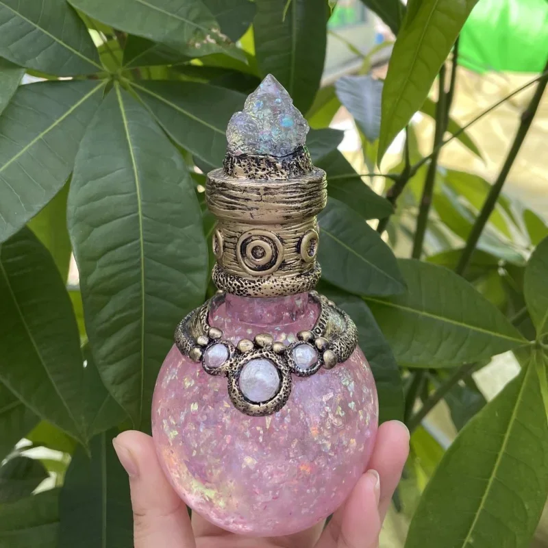 Resin Moon Magic Potion Bottle for Cosplay Halloween Decor Black Wizard and Witch Costume Props
