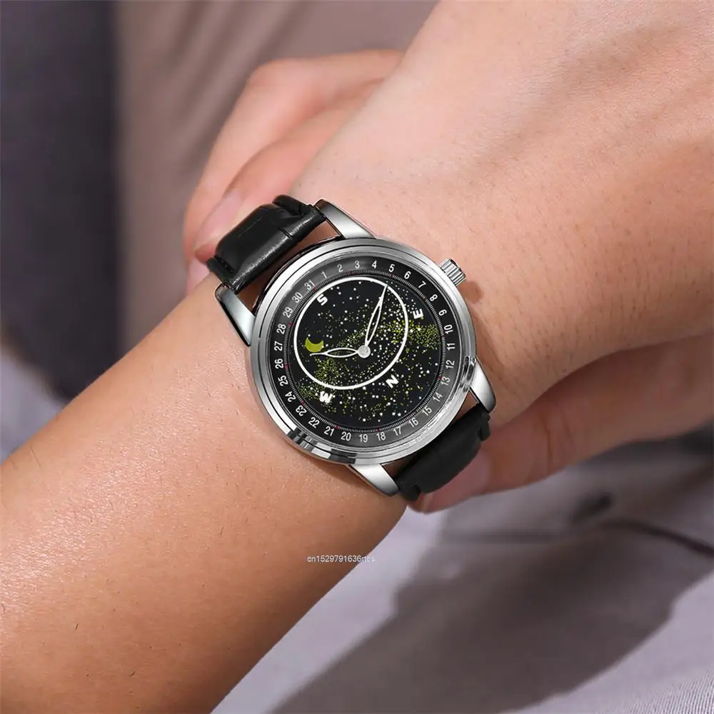 Fashion Creativity Brand Watches For Men Luminous Starry sky Design Sports Watch Comfort PU Leather Men Wristwatches Clock