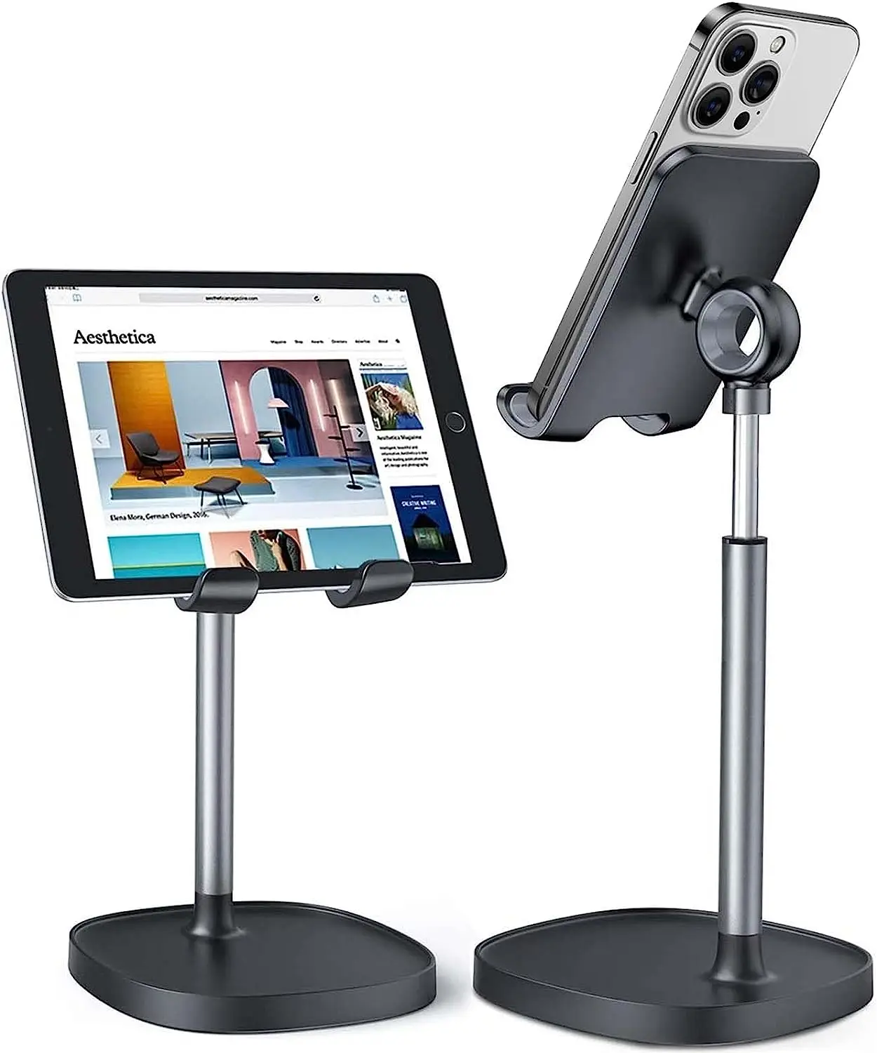 

Cell Phone Stand, Angle Height Adjustable Phone iPAD Stand for Desk, Thick Case Friendly iPhone Holder Stand for Desk