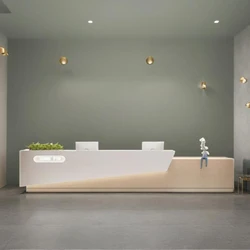 Furniture Front Desk Reception Entrance Counter Modern Bureau Bar Long Cosmetics Home Entrance Tables Recepcion Entrances