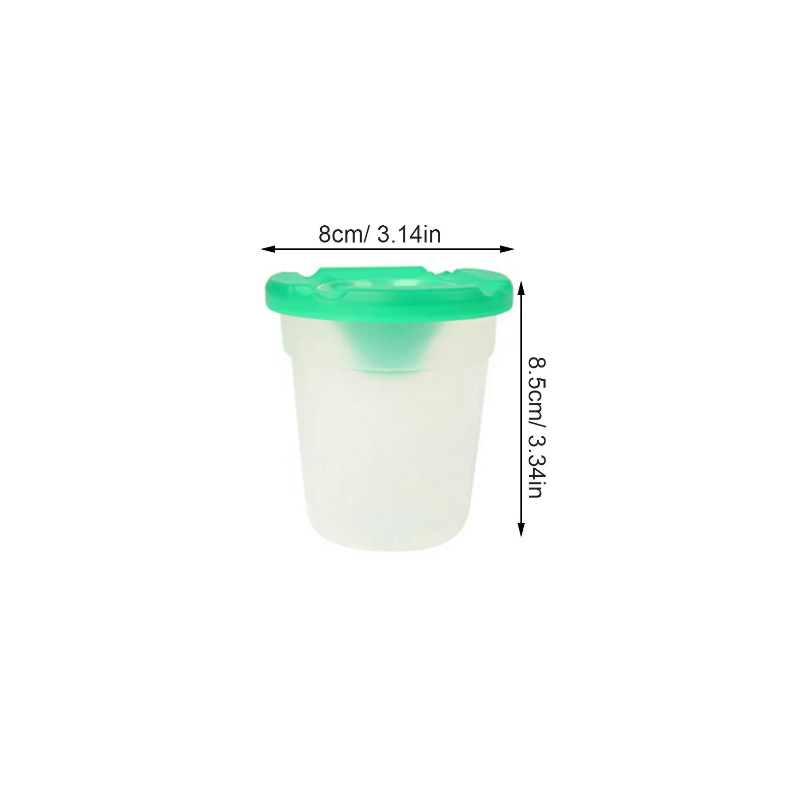 8Pieces Painting Cups Set Spill Proof Colored Lids Brush Holder Clear Paint Cups Painting Accessories Drawing Supplies