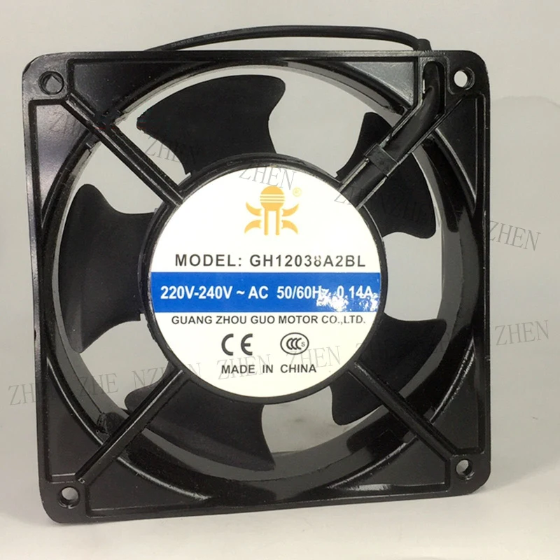 S New for GH12038A2BL 220V 0.14A 2-Wire Silent fan#QW