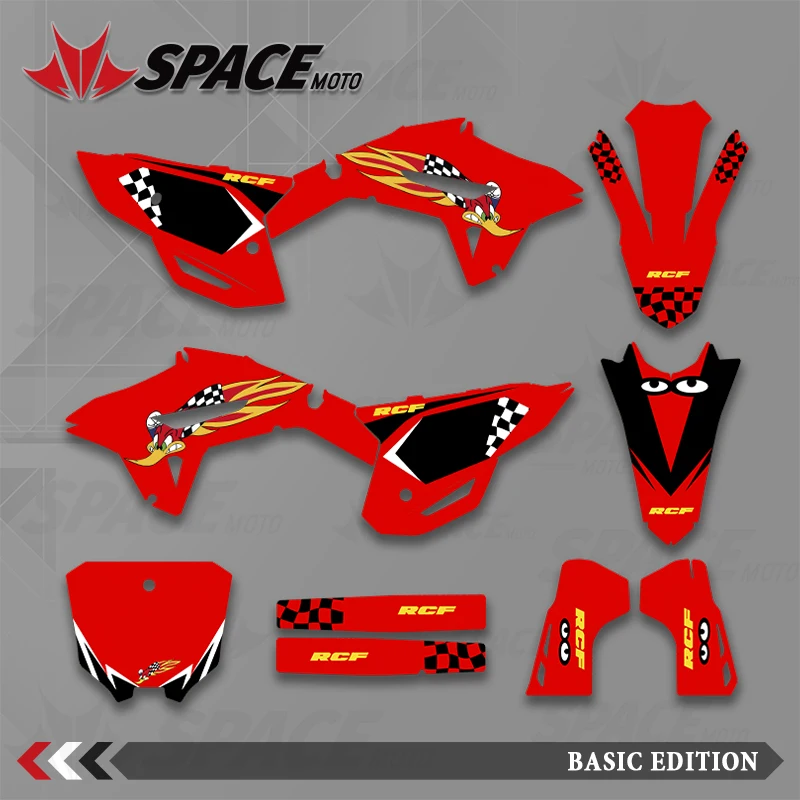 

SPACE для Honda 21-23 CRF450R 22-24 CRF250R мотоциклетная графика фоновые наклейки набор наклеек номер имя настроить