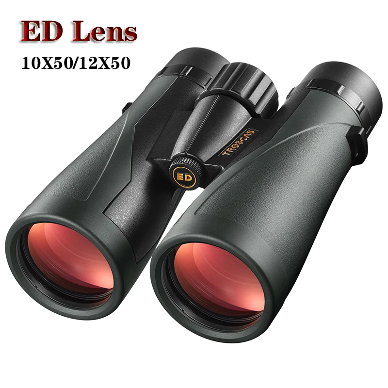 TROSCAS Powerful ED Lens Binoculars10/12x50 IPX7 Waterproof Bak4 Prism Optics HD Telescope For Camping Hunting Outdoor Tourism