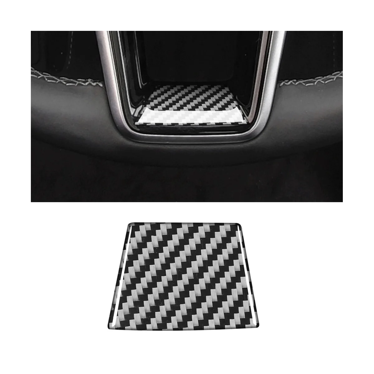 Carbon Fiber Stickers for Audi A6 C8 2019-2023 Car Steering Wheel Under Decorative Panel Trim Interior Accessories