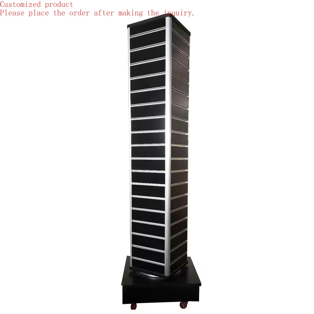 

Custom.Modern Rotating Aluminum MDF Slatwall Display Shelf