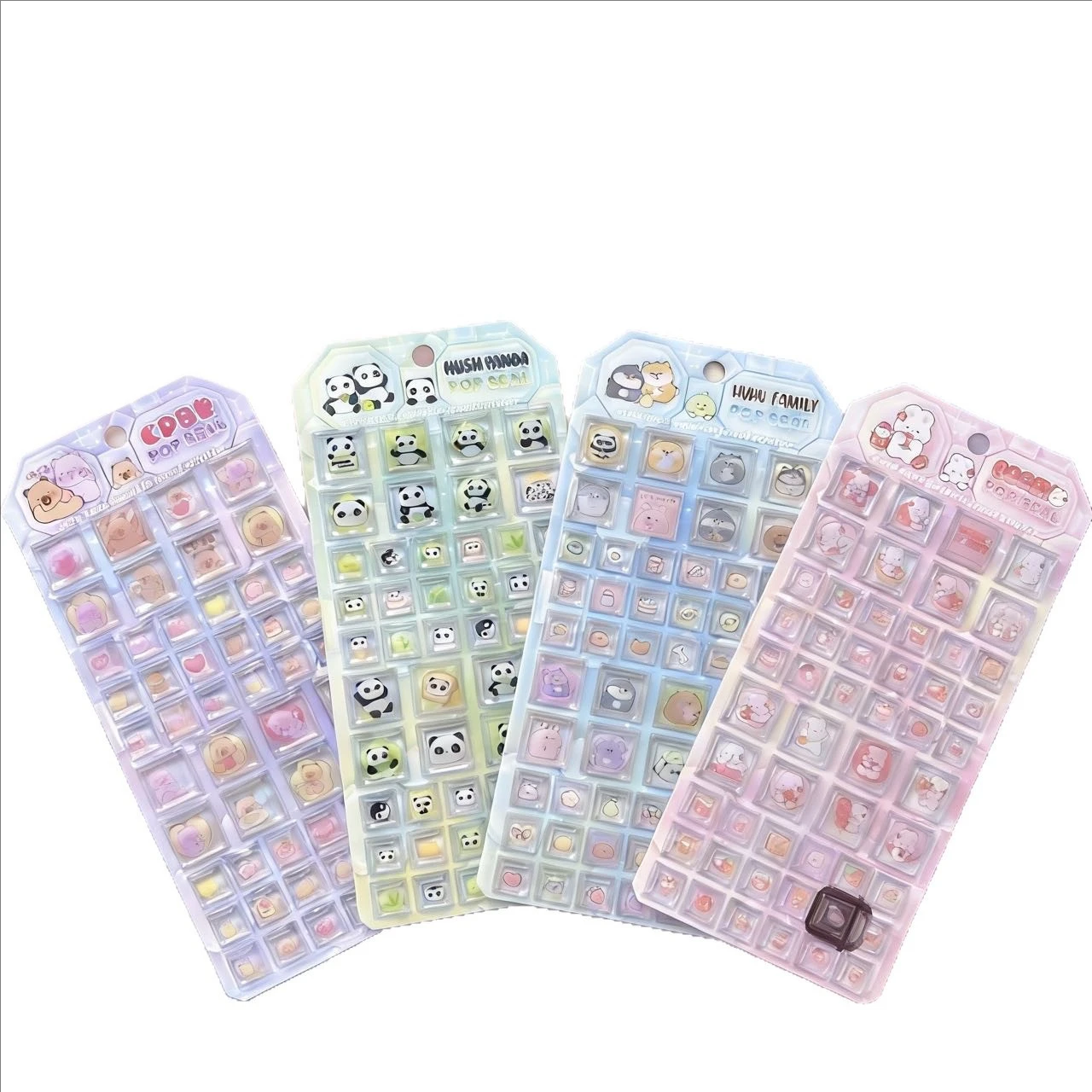 

1/4 шт. милых квадратных 3D-наклеек с рельефным изображением, водонепроницаемые прозрачные кристальные наклейки с мультяшными персонажами для декора своими руками для детей