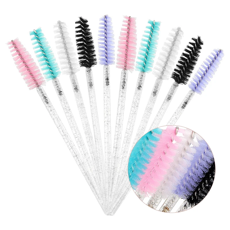 

50pcs Crystal Rod Mascara Brush Lash Disposable Brushes for Mascara False Eyelash Extension Professional Beauty Makeup Tools