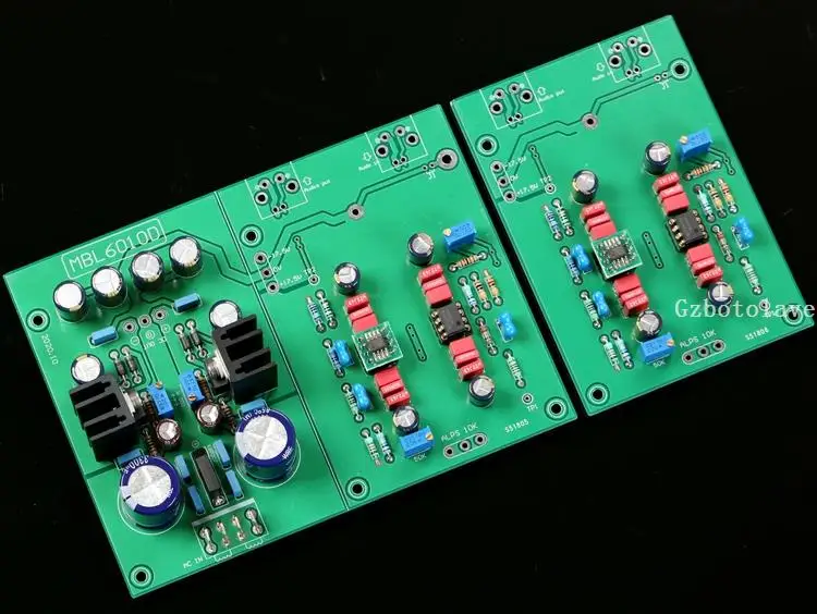 1 set Hifi MBL6010D Integrated Stereo Preamplifier Board TI5534 (buffering) and OPA OP627  AC18v*2