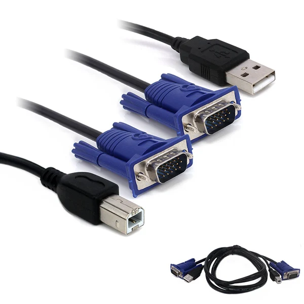 POWERMASTER KWM SWITCH CABLE 1.5 METERS VGA MALE/MALE + USB + PRINTER