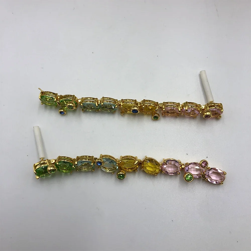 

2025 Hot Selling Gema Water Drop Shaped Earrings Asymmetric Design Mixed Cutting Fashion Jewelry Gifts