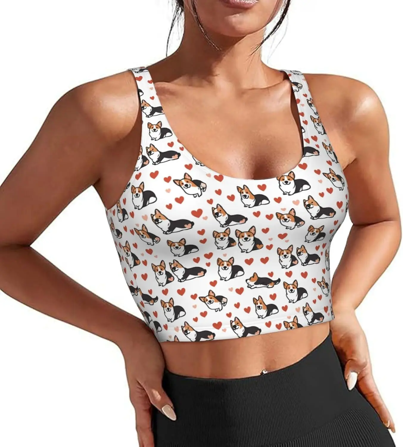 Sports Bras for Women Built in Bra Tank Tops Longline Wirefree Workout Running Bra with Removable Pads