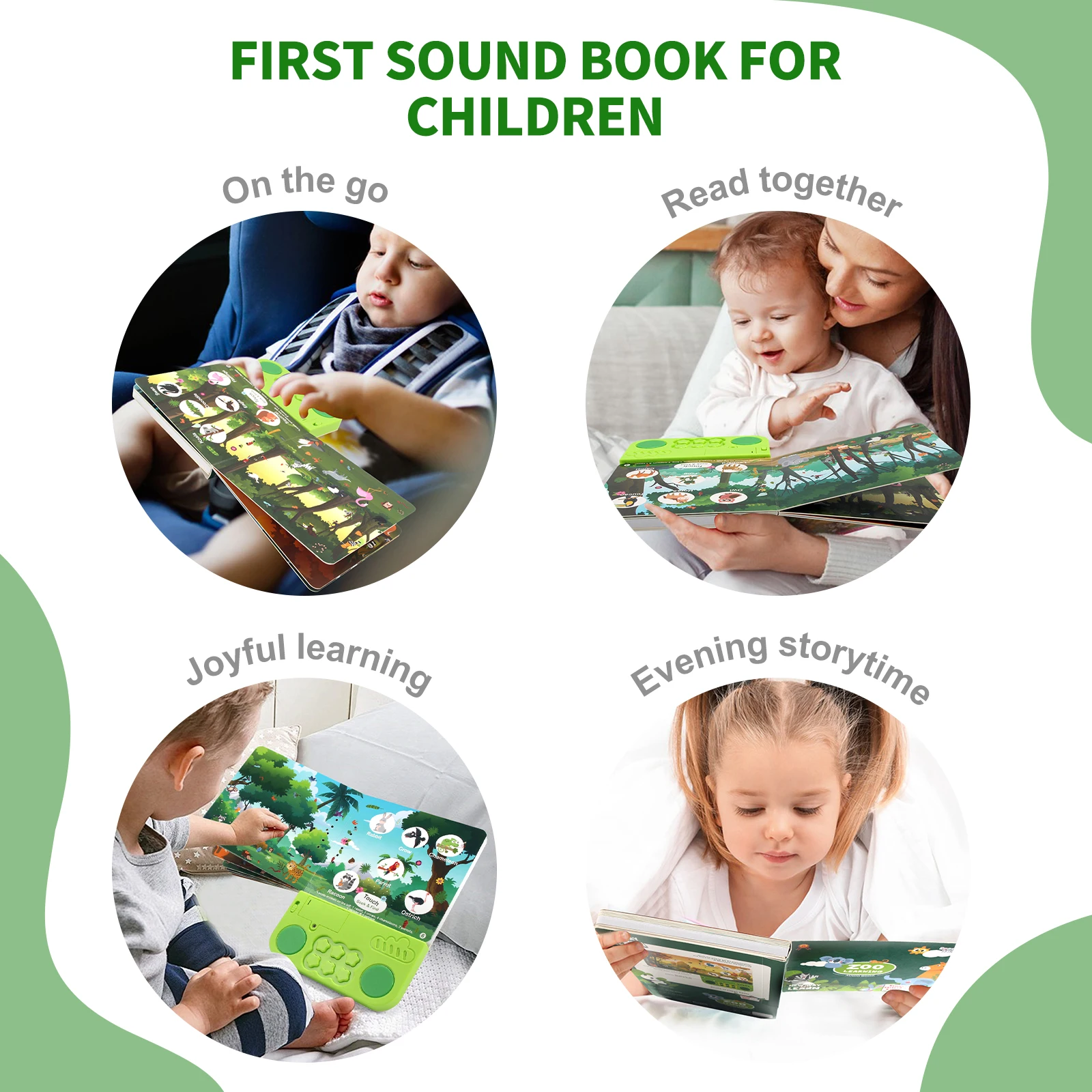 Libri audio elettronici per bambini Libri cognitivi per animali con melodia e luci Suoni per batteria Giocattoli educativi prescolari interattivi