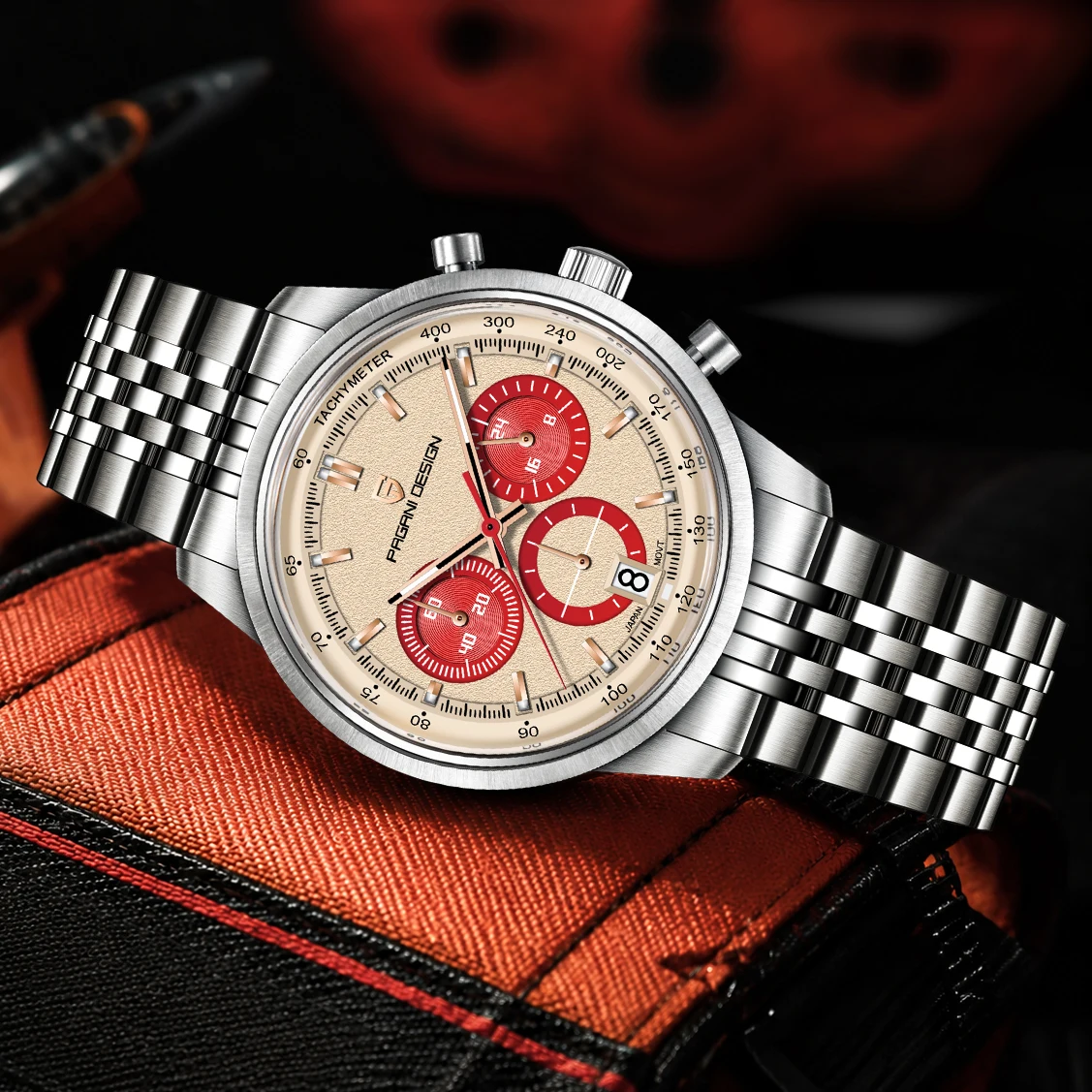 Men's Watches PAGANI DESIGN Retro Luxury Quartz Watch For Men Speed Chronograph Stainless steel 100M Waterproof Auto Date Watch