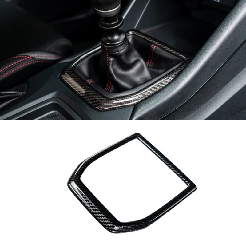Real Dry Carbon Interior Center Console Gear Shift Lever Frame Trim Cover Decoration For Subaru WRX 2022up