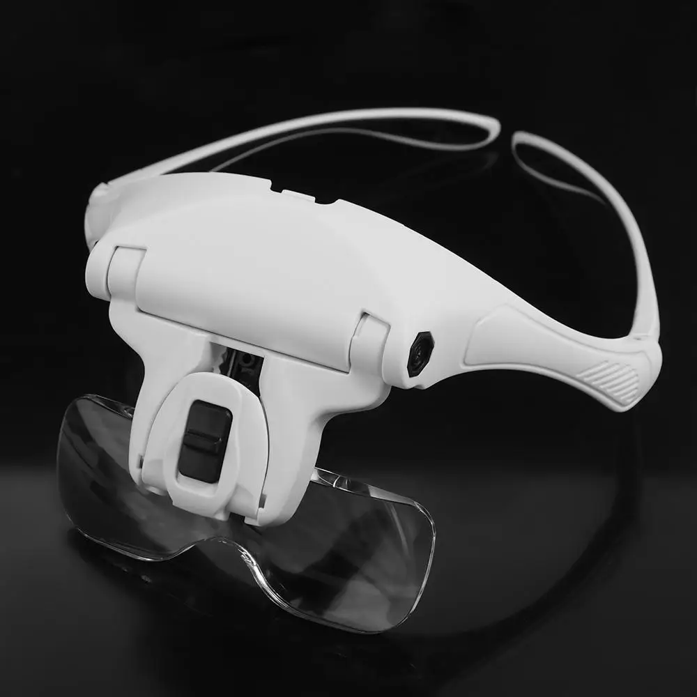 Adjustable LED Light Headband Magnifier Glasses Professional Multiple lenses Headlamp for Eyelash Grafting Eyebrow Tattoo