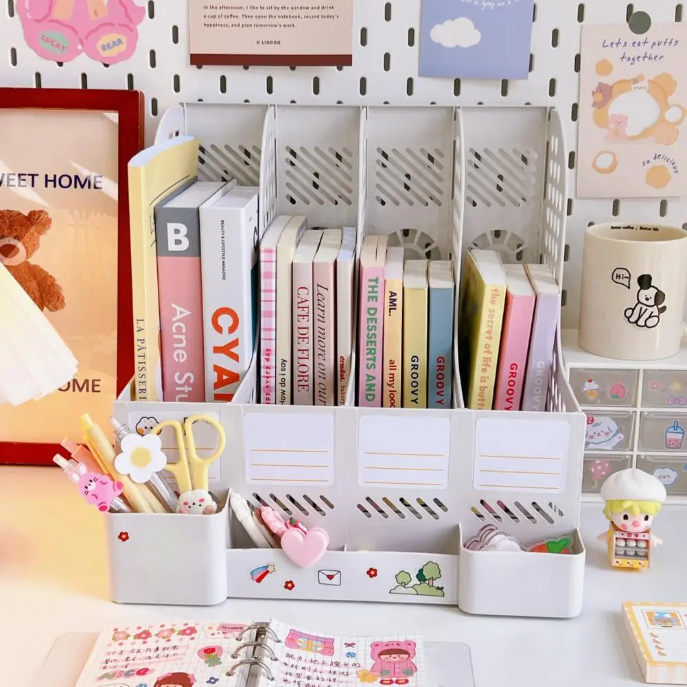 Practical  Great Compartmentalized File Storage Rack Sturdy File Box Ornamental   for School