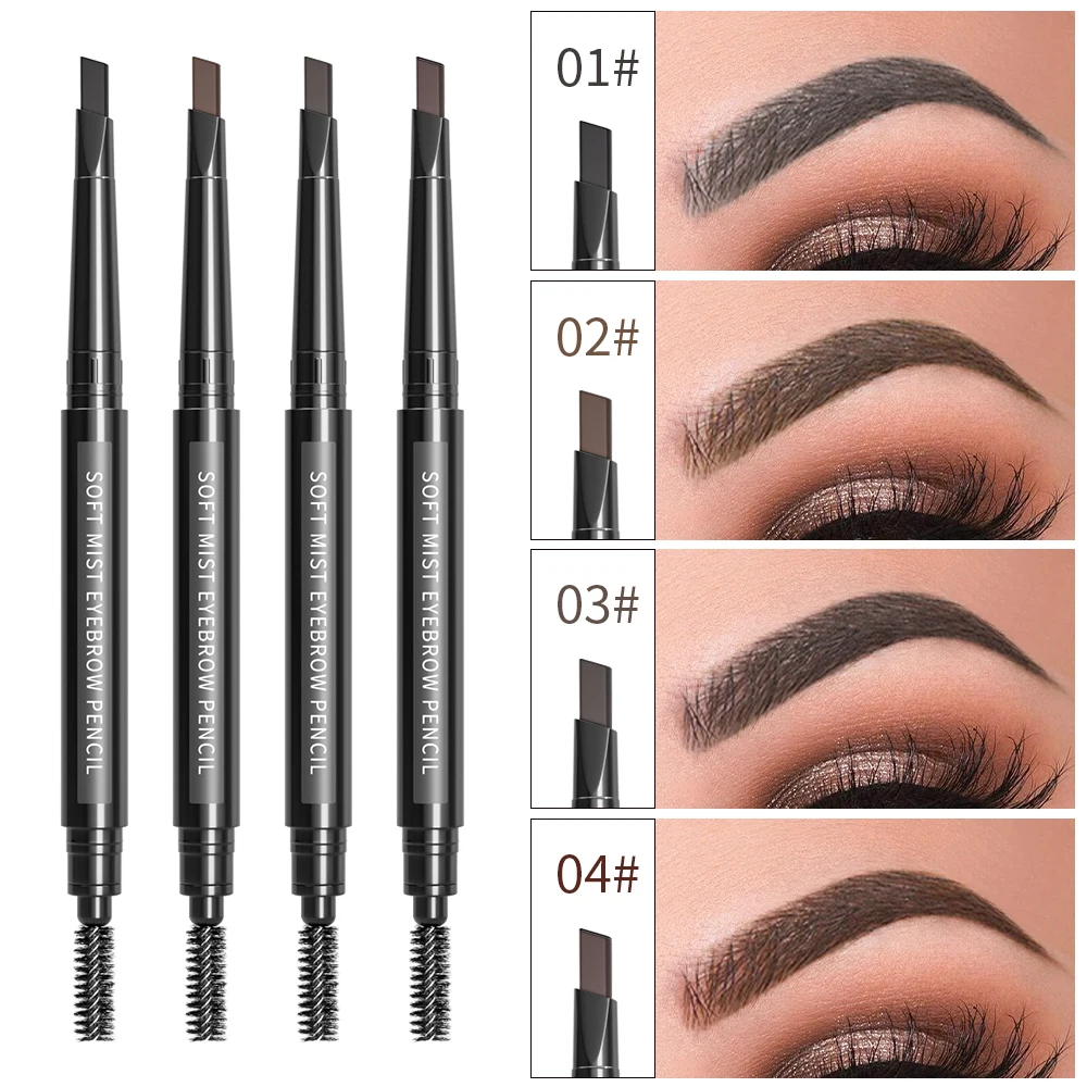 Waterproof Women Eyebrow Pencil Cosmetics Soft Brow Brush Smooth Paste False Eyelash Beginner Makeup Tint Tools Wholesale