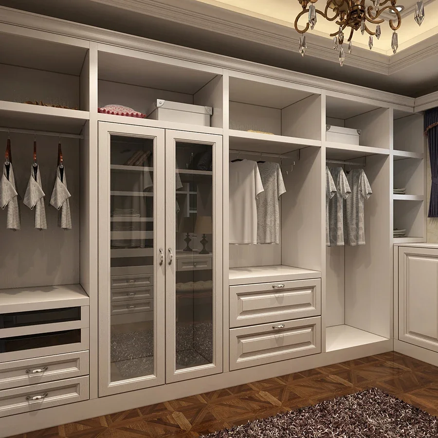 Bedroom custom L shape walk-in wardrobe cabinet closet