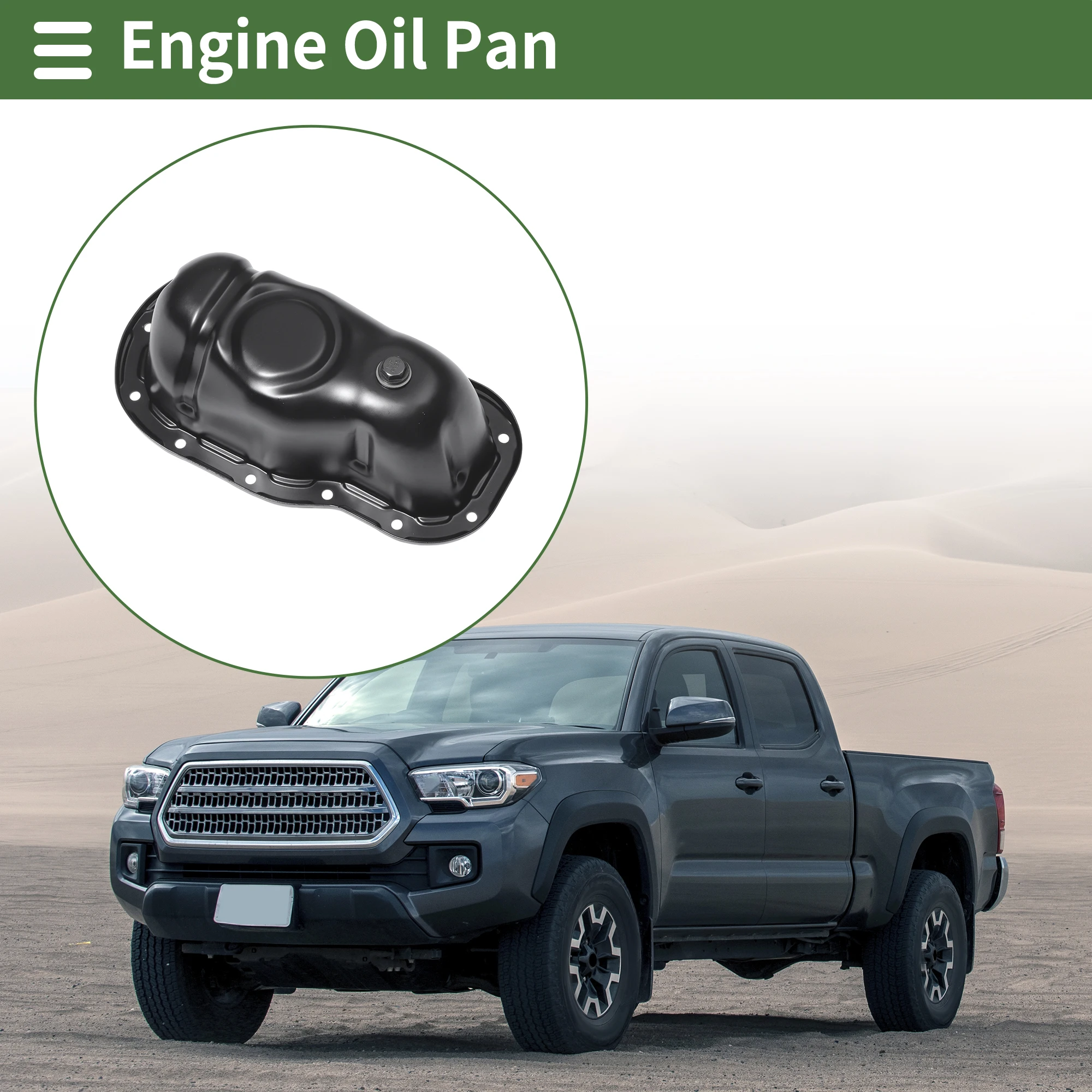 

UXCELL 1 Pc No.1210231010 Engine Oil Pan for Toyota Tacoma 2006-2013 Iron Black