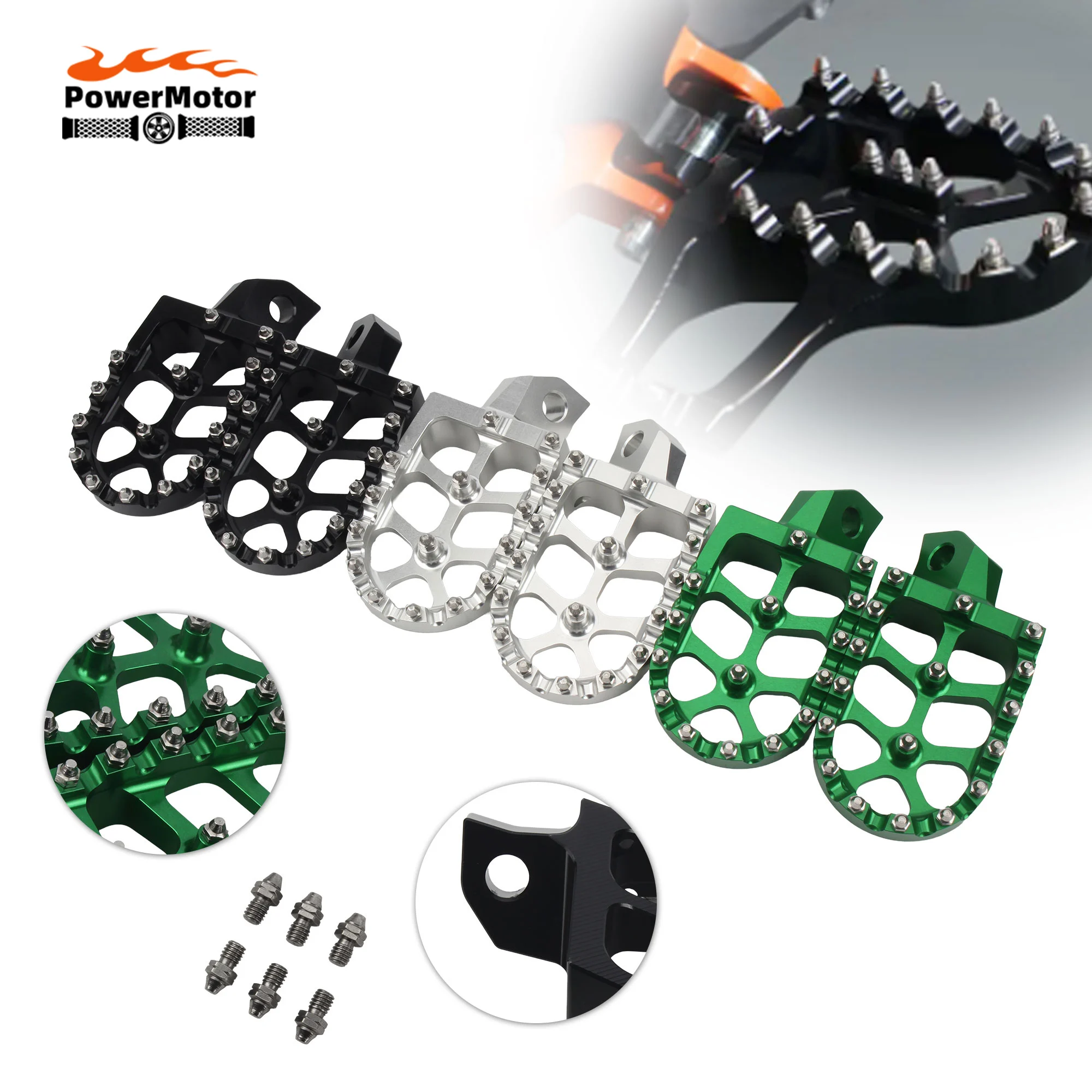 Für Kawasaki KX65 KX80 KX85 KX100 KX112 KLX140 KLX140L KLX140G Motorrad CNC Aluminium Fußrasten Rest Fußrasten Zubehör Teile